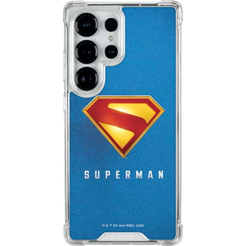 Superman 2025 Classic Superman Shield Emblem Galaxy S25 Ultra Clear Case